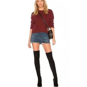 Size Medium Rails Joana Sweater in Oxblood Cashmere Wool Crewneck